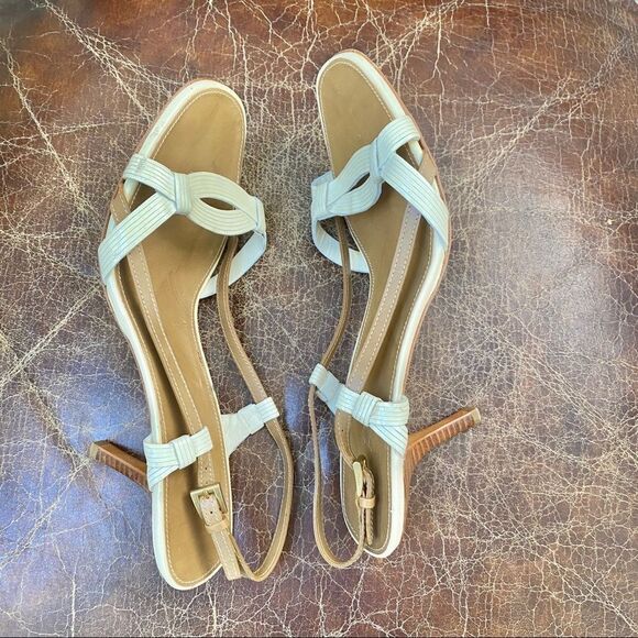 PRADA cream tan slingback sandals 10 - Picture 5 of 7